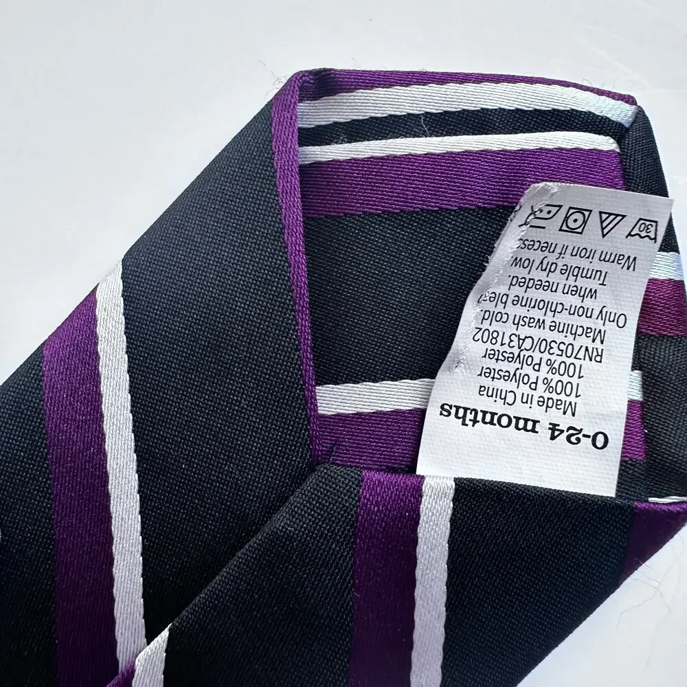 Gymboree Purple Striped Velcro Tie - 0-24 Months
